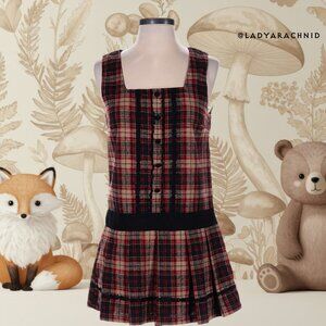 ANK ROUGE Hime Gyaru tartan plaid pinafore jumper dress JSK